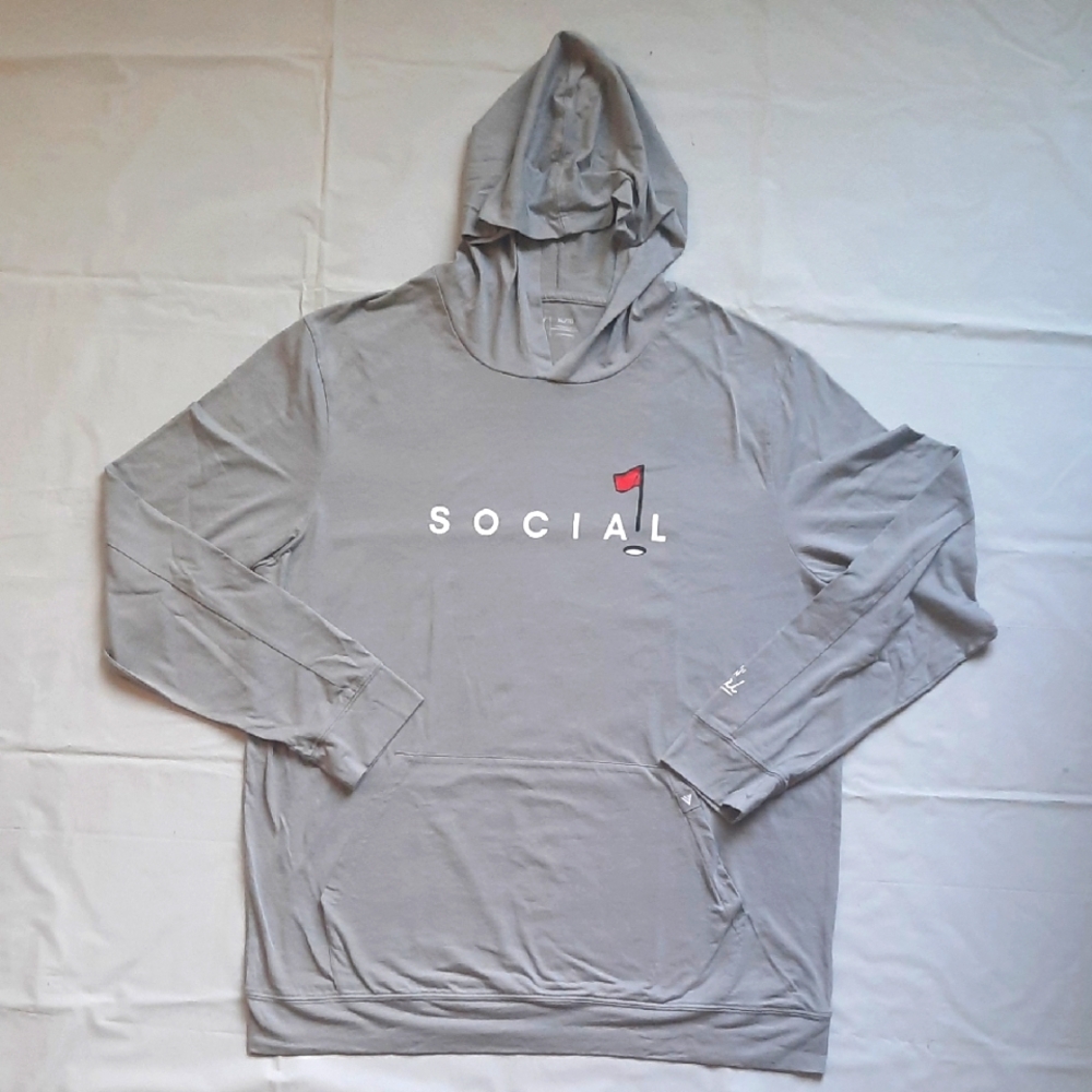 Levelwear Golfzon Social LS Gray Light Pocket Hoodie Men's Size: X-Large